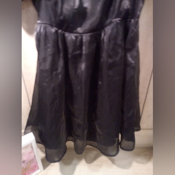 Dark Romance Fairycore Black Puffy Baby Doll Short Sleeve Tea Dress LARGE - Picture 5 of 12